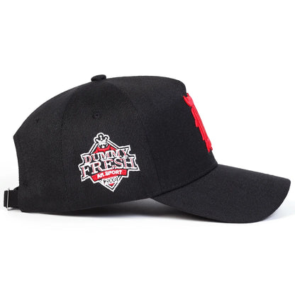 Unisex Gothic D Letter Embroidery Side DUMMY FRESH Baseball Caps Adjustable Casual Hats Spring and Autumn Outdoor Sunscreen Hat