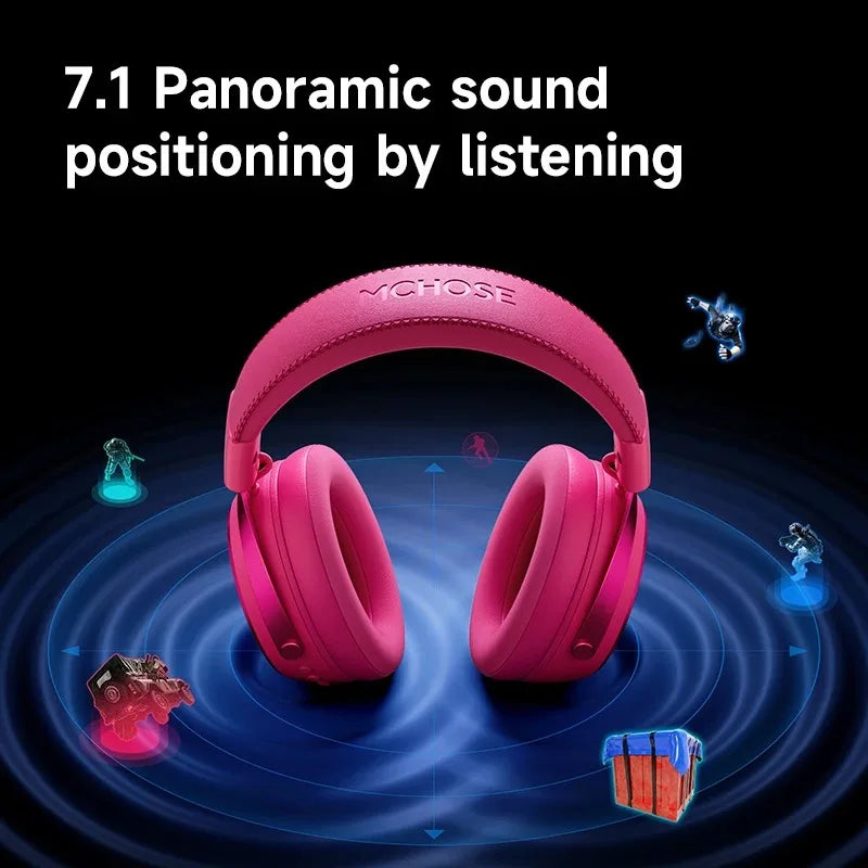 MCHOSE X9 Wireless Headworn Game 7.1 Headset Bluetooth 2.4G Three Mode 53mm Aluminum Foil Polymer Diaphragm eSports Gift Headset
