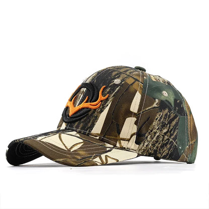 Antler Element Camouflage Baseball Cap, With Embroidery, Unlock New Experience of Outdoor Trendy Outfit