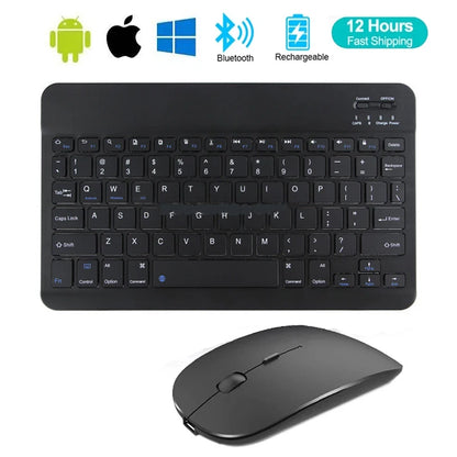 Wireless Keyboard Spanish French Azerty Russian Korean With N Mini Bluetooth For iPad Mac Tablet PC Phone Cell Laptop And Mouse