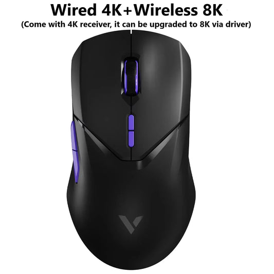 Rapoo VT9 PRO 4K Wireless Gaming Mouse, Superlight 26000 DPI PAW3398, 4000Hz Polling Rate, 0.25ms Response, 180H Battery, Programmable RGB Gaming Mouse