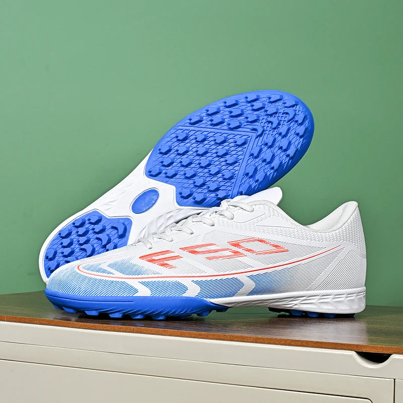 Nouvelles chaussures de football pour hommes, chaussures de sport respirantes, antidérapantes, de haute qualité, chaussures de football pour match en plein air, futsal, haute cheville, ultralégères