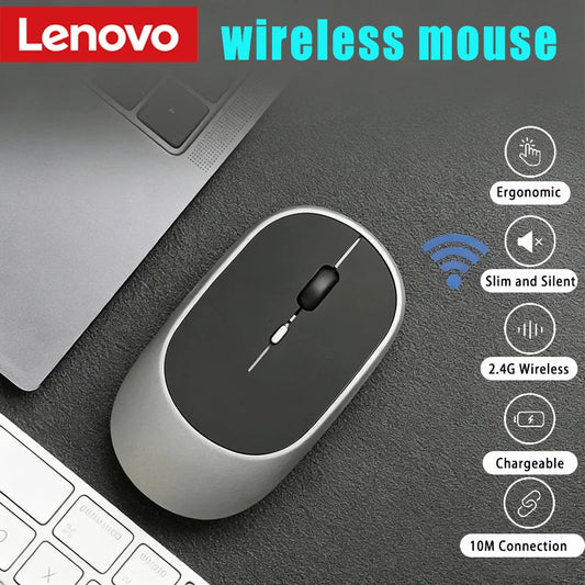 Lenovo langaton hiiri USB-ladattava ergonominen säädettävä DPI toimistoon hiljainen 2.4G Bluetooth optinen sähköinen hiiri pelaamiseen ja toimistoon