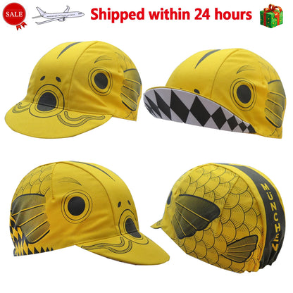 SweetMatt Classic Retro Pizza Dinosaur Bulldog Green White Red  Polyester Bicycle Men's Caps Quick Dry Cycling Sports Balaclava