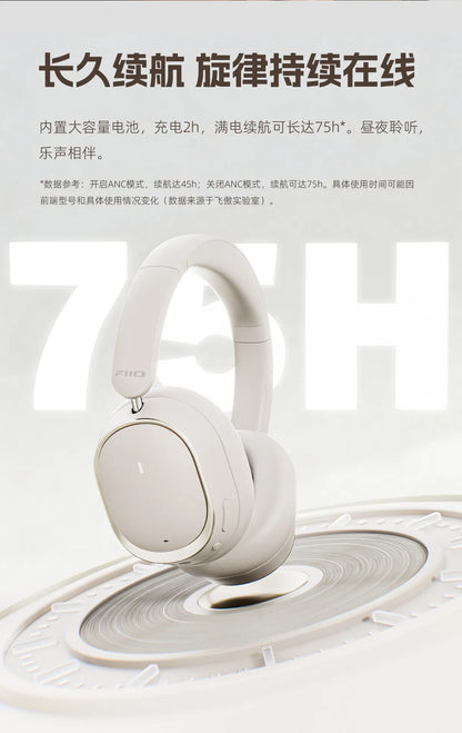 FiiO EH13 Wireless Bluetooth ANC Over-Ear Headphones – HiFi LDAC Noise Cancelling Gaming Headset with Deep Bass & Long Battery Life