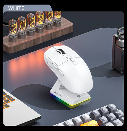Attack Shark X6 Lightweight Wireless Gaming Mouse, Tri-Mode Bluetooth & 2.4G Gaming Mouse, 26,000 DPI RGB Charging Dock, PAW3395 Sensor