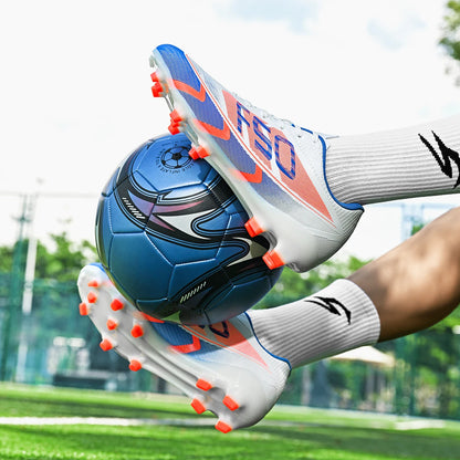 Chaussures de football pour hommes, crampons AG FG, semelle en caoutchouc durable, tige en PU léger, chaussures de football pour adultes, idéales pour les matchs sur gazon et les entraînements.