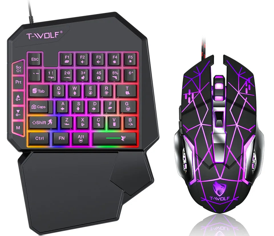 Kit Mobilador Gamer Gaming-Kit Tastatur Maus Mobile-Games-Konverter 3-in-1-Combo Einhand-Tastatur für PUBG Mobile Games TF900
