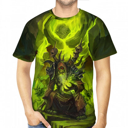 Polyester TShirts World Of Warcraft_66505176 Print Men's Thin T Shirt Funny Clothing
