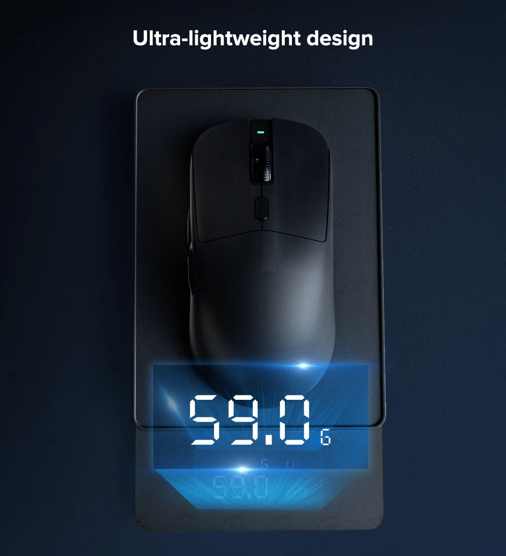 KYSONA M617 Wireless Gaming Mouse Tri-Mode Bluetooth 2.4G & Wired, PAW3395 Sensor, 26K DPI, 8000Hz Polling Rate, 59g Lightweight Rechargeable Gaming Mouse