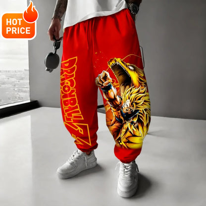 Son Goku Anime Dragon Ball Harajuku vinterbukser i bomuld til mænd Super Saiyan streetwear afslappede sweatpants med manchetter til kvinder unisex Y2K