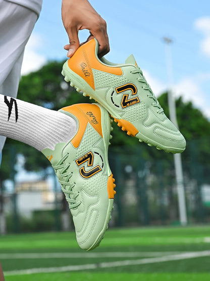 Low-top, studded soccer shoes, unisex, TF and FG, slip-resistant and wear-resistant, available in 4 colors to choose from.