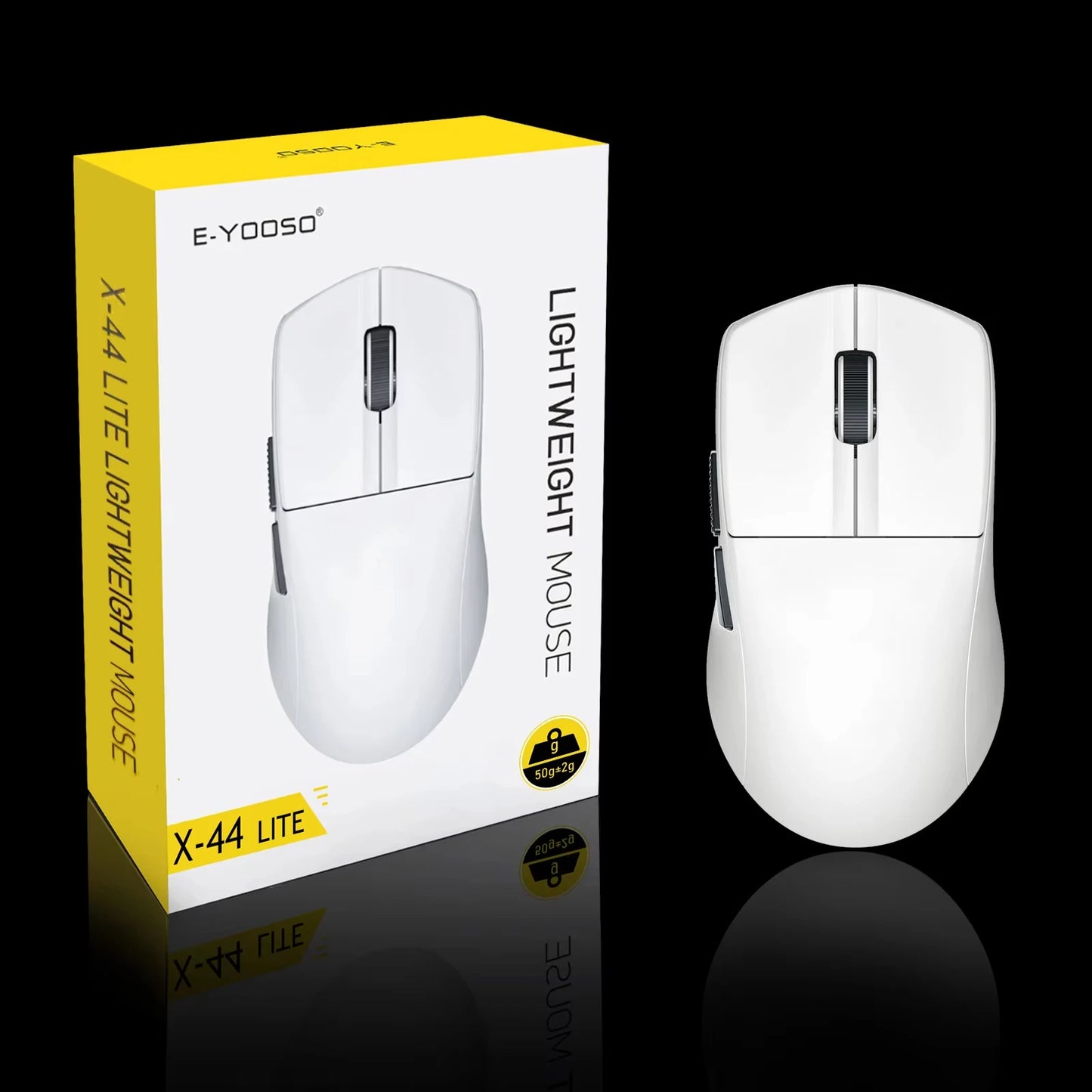 E-YOOSO portabel ultralätt mus, trådbunden mus med tri-mode 2.4G/BT/USB-C, uppladdningsbar datormus för laptop/PC/Mac