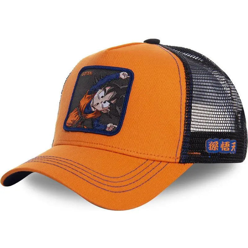 Dragon Ball Son Goku Cap Summer Travel Peaked Cap Men's Embroidery Hip-Hop Mesh Cap Style Sun Visor Baseball Cap Outdoor Sport