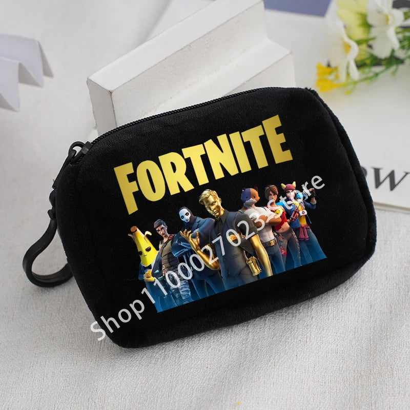 Fortnites Boys Girls Plush Coin Purse Cute Fashion Portable Wallet Cartoon Anime ID Card Storage Bag Children Birthday Gifts
