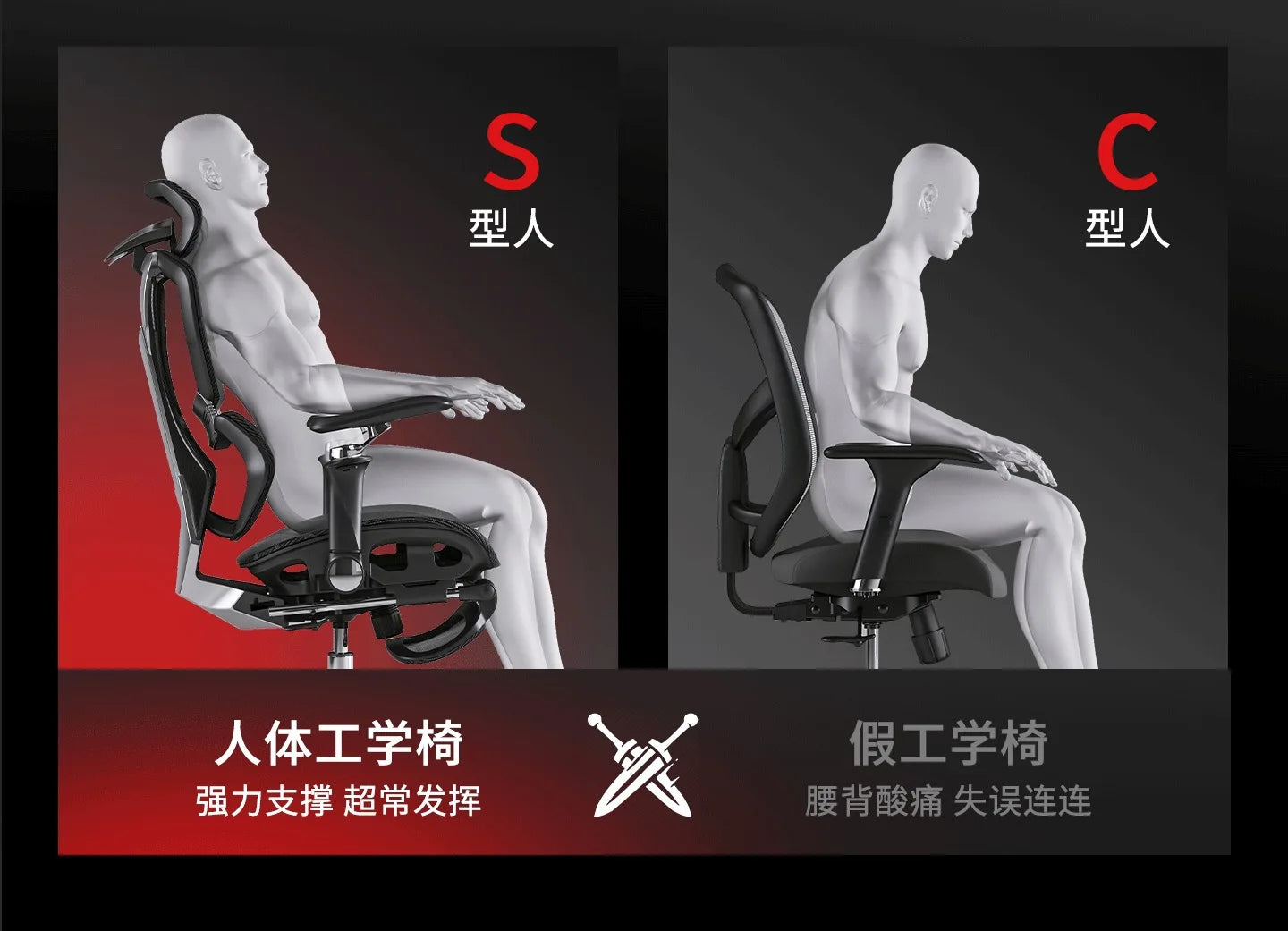 Ergonomic Office Chair with Wheels, Adjustable Desk Chair with Armrests, Comfortable Swivel Gaming Chair, Lumbar Support Executive Chair for Home Office