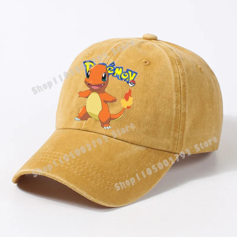 Pokémonové baseballové čepice Pikachu Kawaii Anime postavičky Sluneční klobouky Letní outdoorové sluneční klobouky pro rodiče a děti Módní kšiltovka s kachním jazykem Dárek