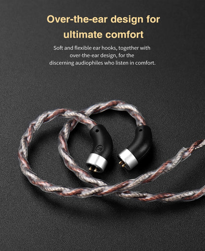 TRN RedChain Upgrade Cable Silver-Plated Copper OFC Copper Earphone Cable with Swappable 2.5mm 3.5mm 4.4mm Connectors for TRN IEM Headphones