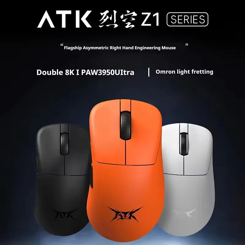 ATK Blazing Sky Z1 Series Wireless Gaming Mouse 8K, PAW3950 Ultra, Dual Mode, Lightweight Esports Mouse with Low Latency