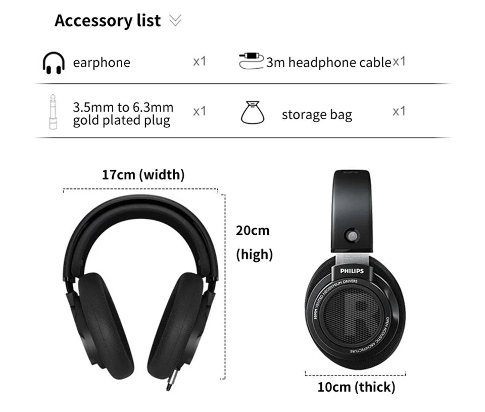 Philips Original SHP9500 Wired Headphones HiFi Stereo HD Mic Call Earphones Sports Running Headset iPhone Android Universal