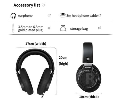 Philips Original SHP9500 Wired Headphones HiFi Stereo HD Mic Call Earphones Sports Running Headset iPhone Android Universal