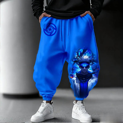Pantalones jogger para hombre Jujutsu Kaisen, pantalones deportivos holgados informales con estampado de anime japonés, streetwear gráfico, pantalones hip hop, ropa Y2K