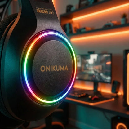 ONIKUMA GT808 Wireless Gaming Headset with 45dB Active Noise Cancelling, Hi-Res Audio, 2.4GHz, Bluetooth 5.3, Wired, 60H Battery for PC, PS5 & Switch