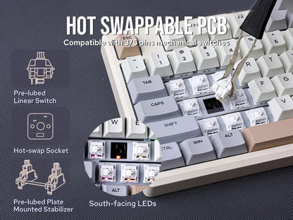 EPOMAKER Galaxy100 1800 ANSI US Layout Hot-Swap Gasket-Mounted Tri-mode Wireless Aluminum Mechanical Gaming Keyboard