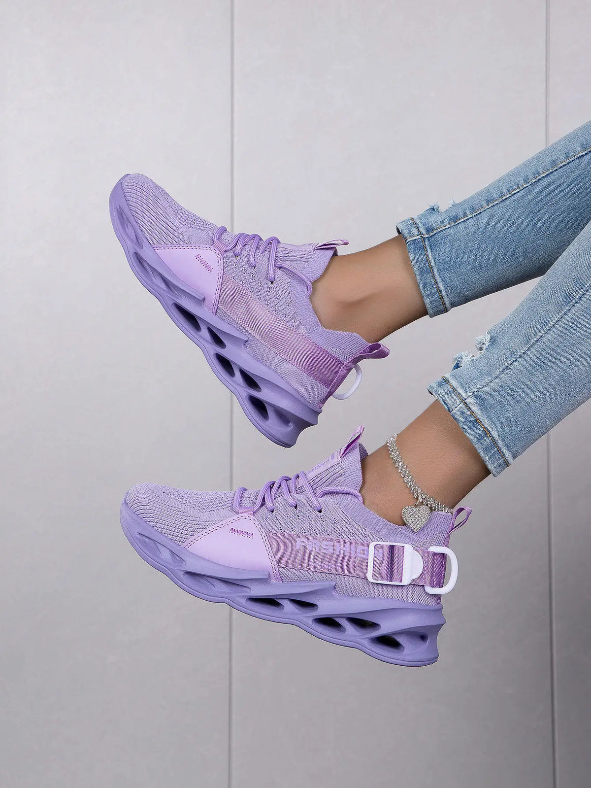 Modische lila Freizeit-Sneaker für Damen und Herren, Blade-Laufschuhe, große Größe 48, leichte, atmungsaktive Sportschuhe für Herren, Mesh-Sneaker