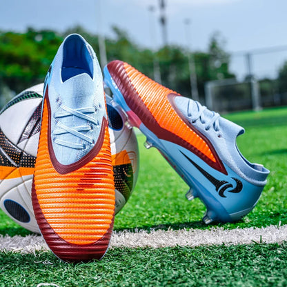 Męskie buty piłkarskie do sportu na świeżym powietrzu dla chłopców, z długimi kolcami, antypoślizgowe, oddychające, do meczów i treningów, buty piłkarskie dla dorosłych, wygodne