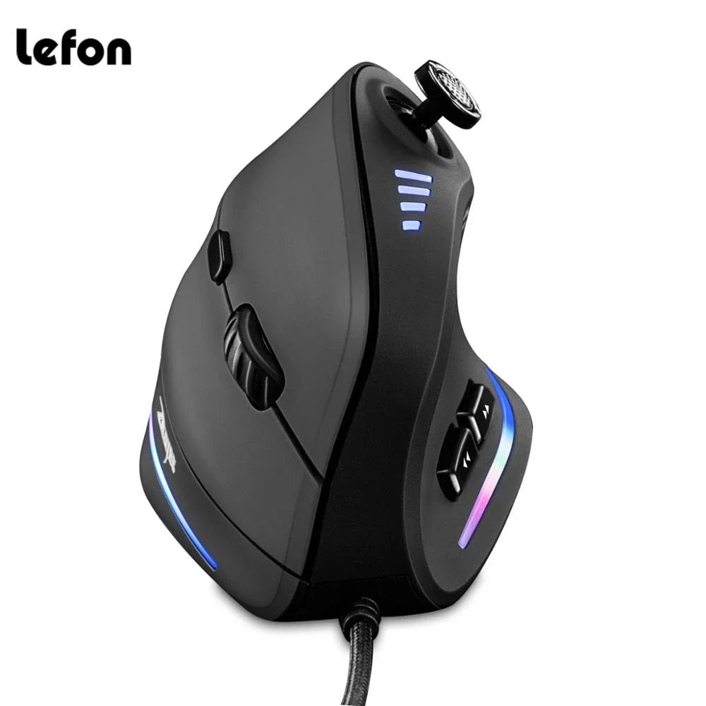 ZELOTES C18 Wired Vertical Ergonomic Gaming Mouse, 10000 DPI RGB Programmable Laser Mouse with 11 Buttons for PC Computer