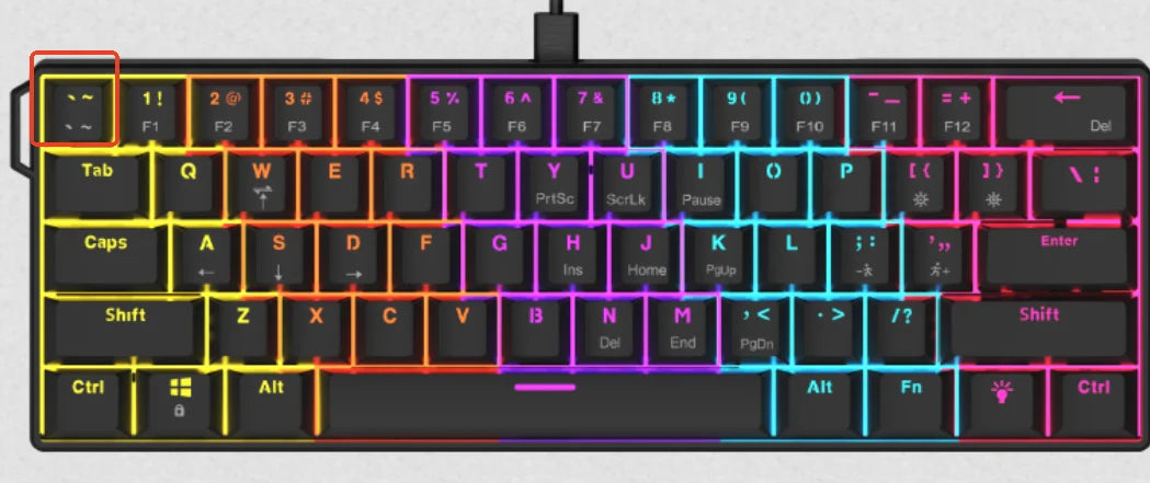 AJAZZ NK61 kabelgebundene mechanische Gaming-Tastatur 60% RGB Hot-Swappable 61 Tasten Red Switch Mini-Tastatur für Gamer-PC