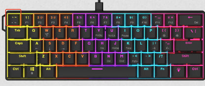 AJAZZ NK61 kabelgebundene mechanische Gaming-Tastatur 60% RGB Hot-Swappable 61 Tasten Red Switch Mini-Tastatur für Gamer-PC