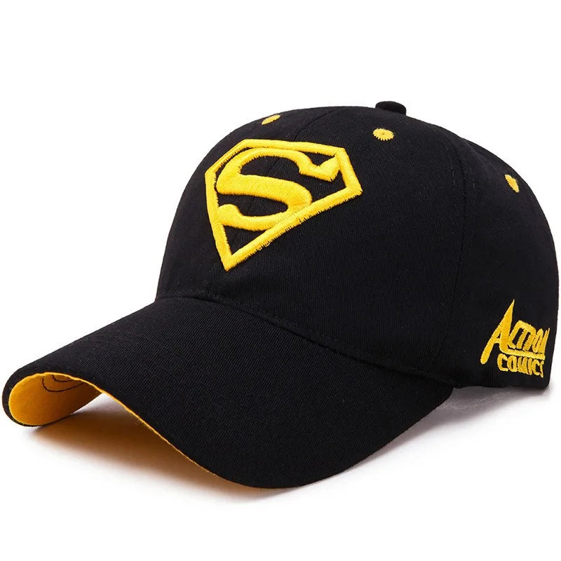 Street superhero embroidered duckbill cap with adjustable sun visor accessories, fashionable hip-hop fashion baseball cap