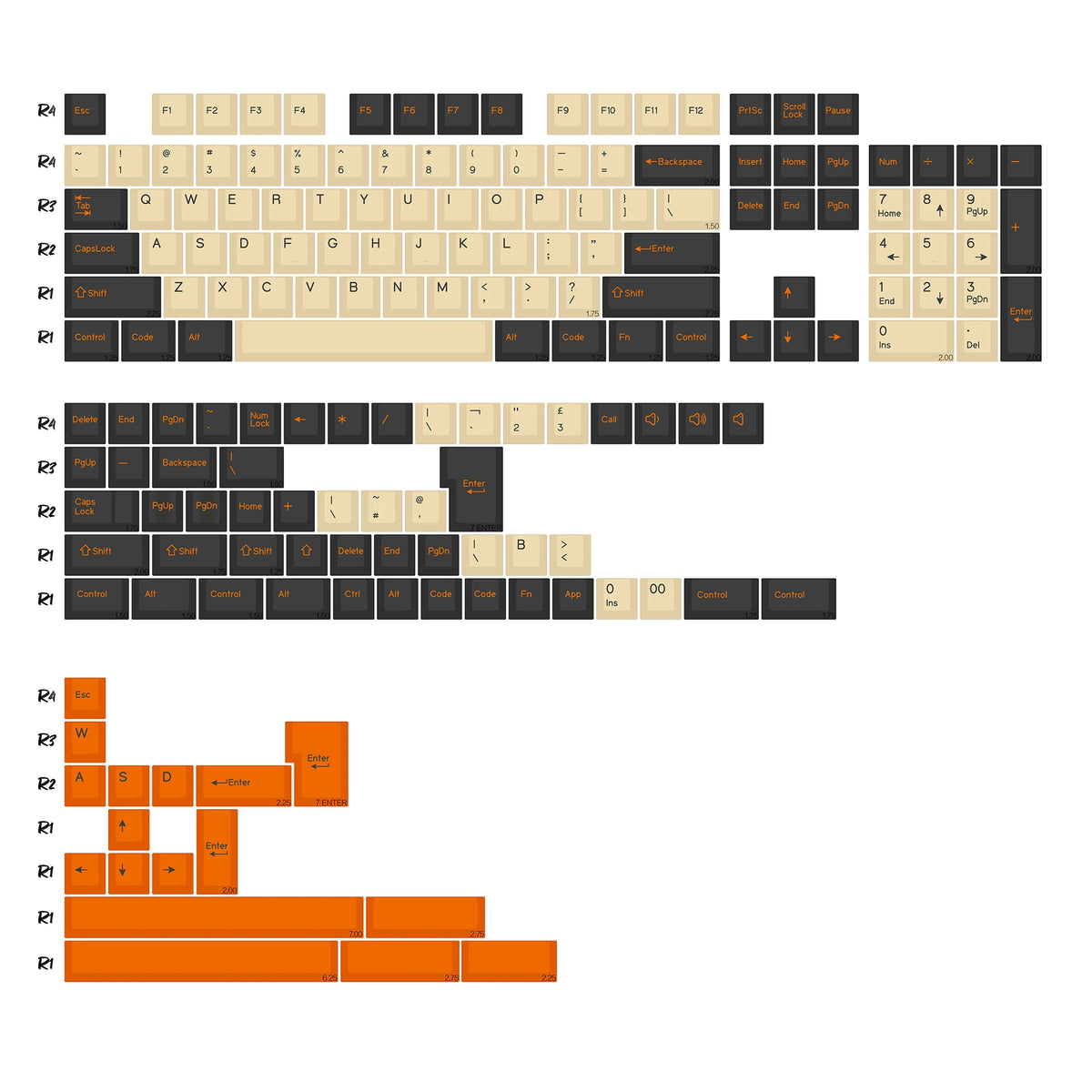 KBDiy GMK Apollo Keycaps ISO PBT Cherry Profile Retro Double Shot Keycap for MX Switches Alice 60 Mechanical Keyboard Key Caps