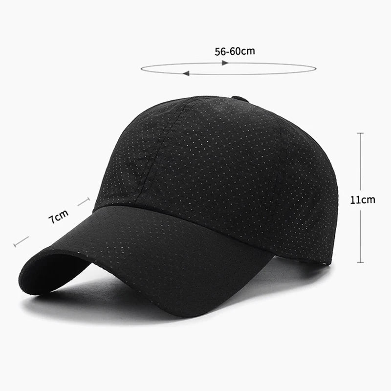 Mesh Quick Dry Cap – Herre-løbe- og sportsbaseballkasket – Dame-golf- og tennis-kasket – Udendørs jogging-kasket – Åndbar solhat