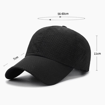 Mesh Quick Dry Cap – Herre-løbe- og sportsbaseballkasket – Dame-golf- og tennis-kasket – Udendørs jogging-kasket – Åndbar solhat