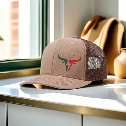 Cappellino da baseball estivo casual con stampa "Bull Head", visiera sportiva hip hop traspirante in rete, cappelli da sole regolabili per uomo e donna