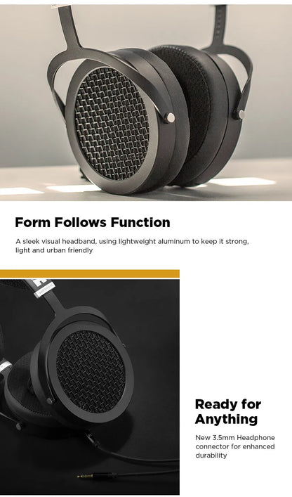 HIFIMAN SUNDARA Planar Magnetic Headphones Over-Ear HiFi Open-Back Headphones with Metal Casing High Fidelity Audio Design