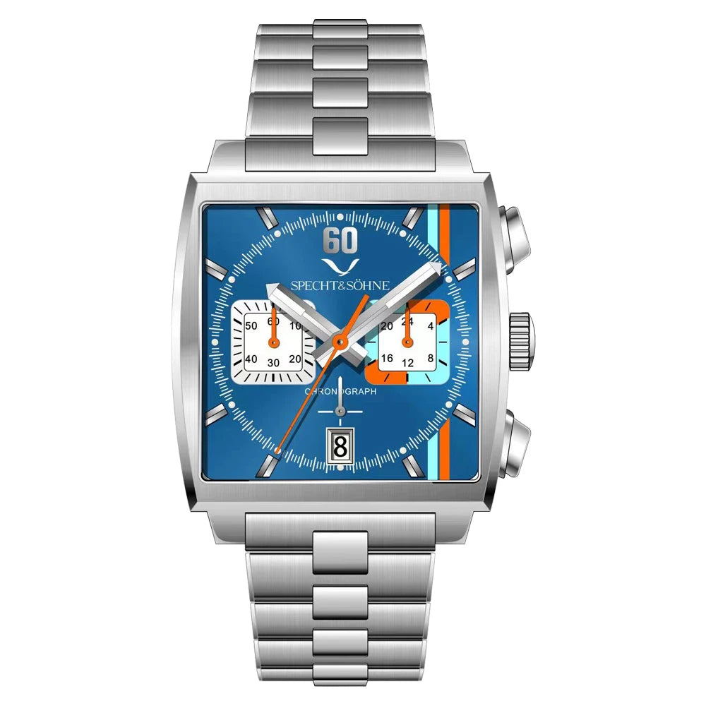 Specht&Sohne New Arrivals Japan VK64 Chronograph Men Quartz Watch 316L Stainless Steel Leather Strap Luminous Waterproof 30M