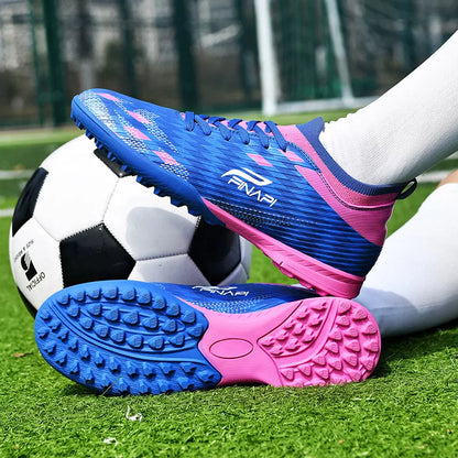 Ghete de fotbal pentru bărbați, de înaltă calitate, crampoane pentru meci, model popular pentru interior și exterior, teren cu iarbă, futsal, ghete high-top antiderapante