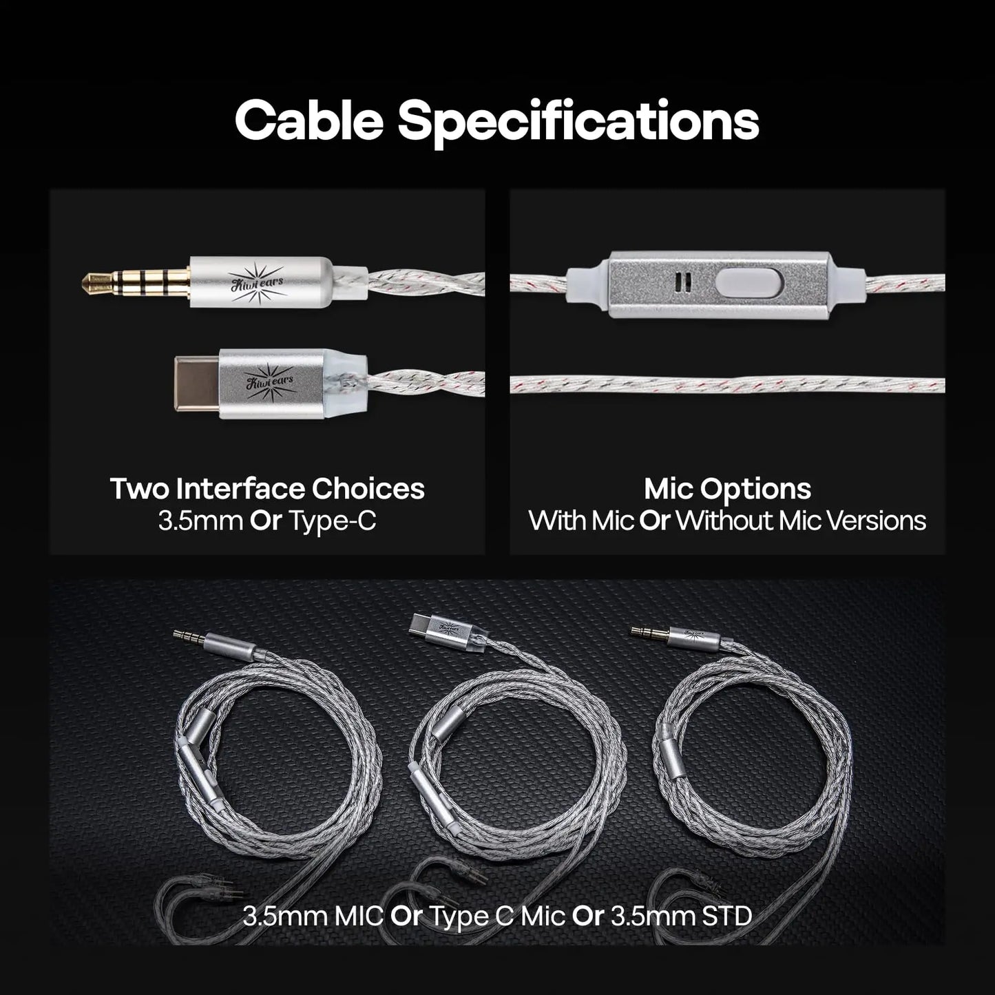 Kiwi Ears Belle 10mm DLC Dynamic Driver In-Ear Monitor HiFi Wired Earbuds with Silver-Plated Cable, Professional Audiophile IEM by Linsoul
