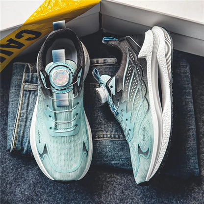 Zapatillas deportivas informales de verano transpirables para hombre, nuevas zapatillas de running de malla transpirable, modernas y versátiles, con hebilla giratoria, adecuadas para deportes al aire libre y para el día a día