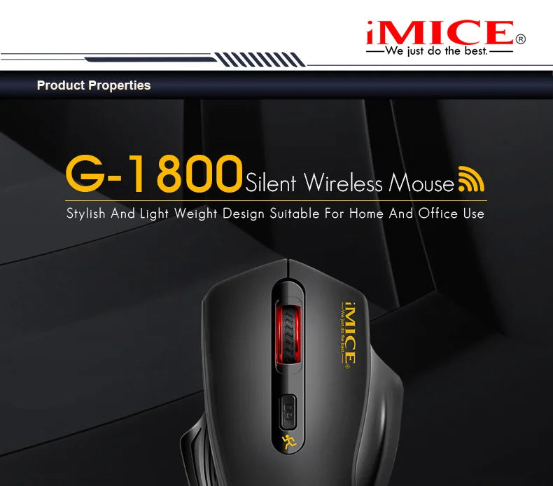 Silent 2.4G USB Wireless Mouse for Laptop, Computer & Mac, Optical Wireless Mouse with Adjustable DPI, Soundless Portable Mouse for Office & Home
