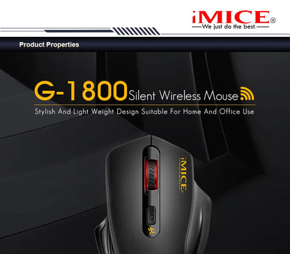 Silent 2.4G USB Wireless Mouse for Laptop, Computer & Mac, Optical Wireless Mouse with Adjustable DPI, Soundless Portable Mouse for Office & Home