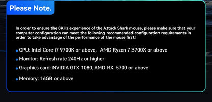 Attack Shark R6 Gaming Mouse Ultra-Light Wireless 8K, Tri-Mode PAW3950 24000 DPI Gaming Mouse with Bluetooth & Wired Connectivity
