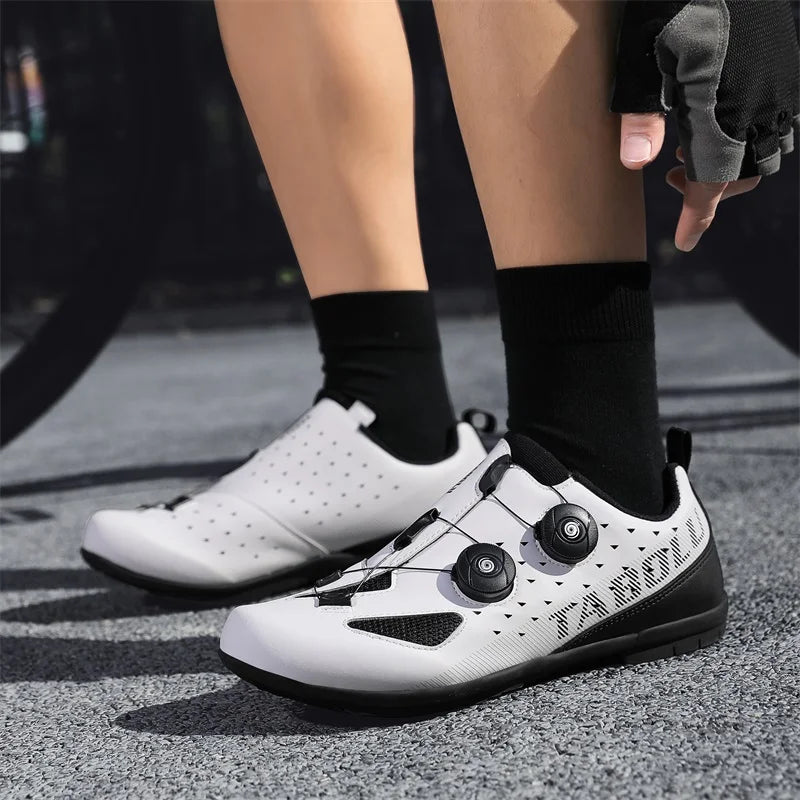 Lock-Free Cycling Shoes Flat Pedal Shoes Men Bike Cleat Sneaker MTB Bicycle Biking Women Breathable Indoor Boots