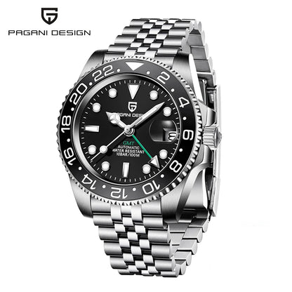 PAGANI DESIGN 40MM GMT Watches for Men Luxury Sapphire AR Mechanical Watch Ceramic Bezel Automatic 100M Waterproof Gift watch
