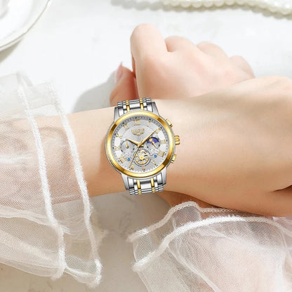 2024 LIGE Top Luxury Women Watch Creative Steel Women's Bracelet Wrist Watches Ladies Fashion Waterproof Female Relogio Feminino