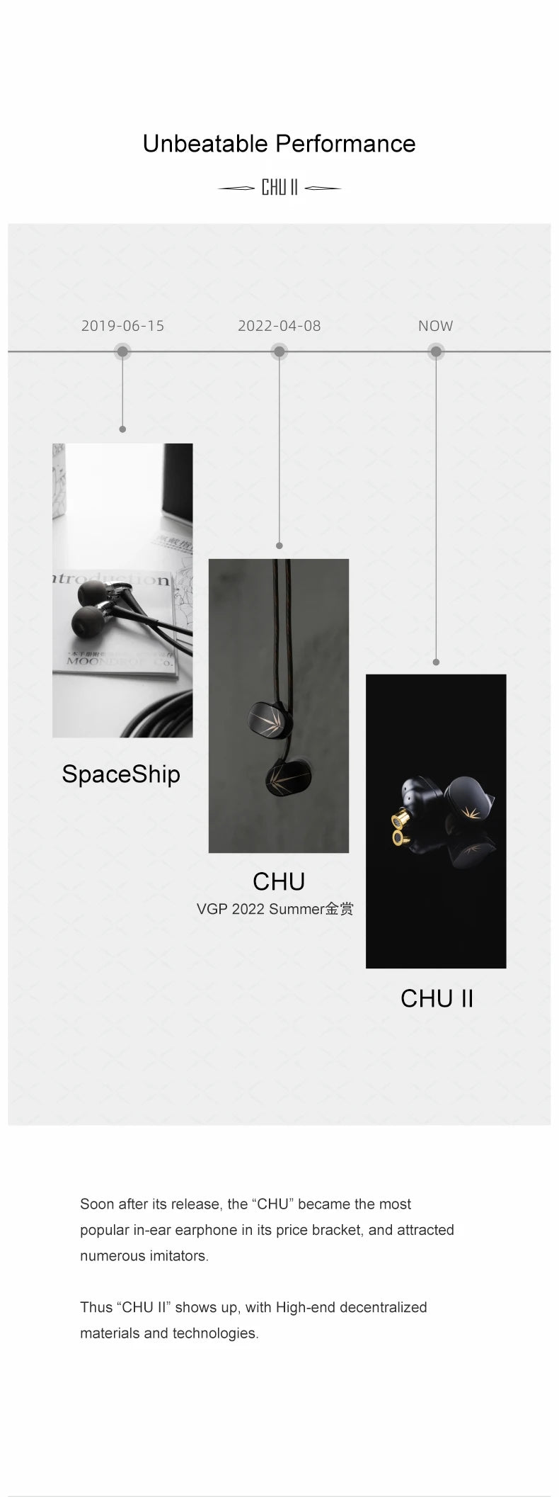 Moondrop CHU II Wired IEM Earphones with Dynamic Driver, CHU2 HiFi In-Ear Monitor Headphones, Detachable 0.78mm Cable Earbuds